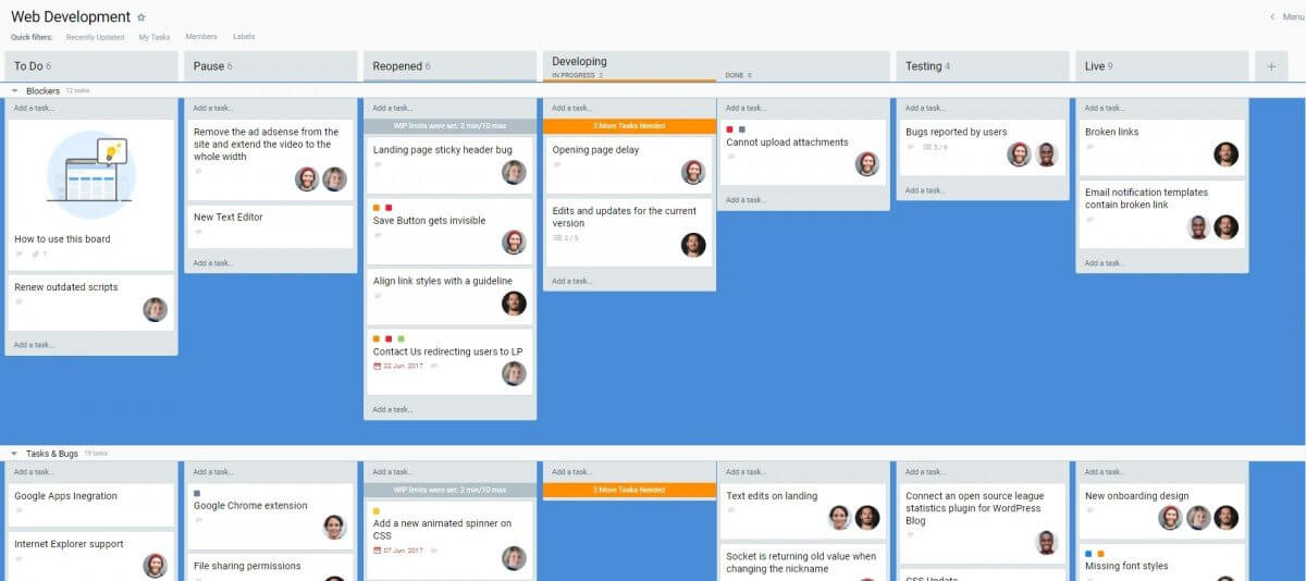 Jira kanban board example