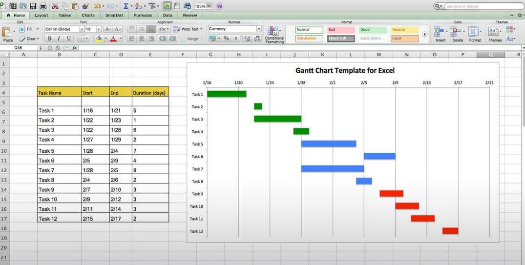 Gantt Chart Builder Excel