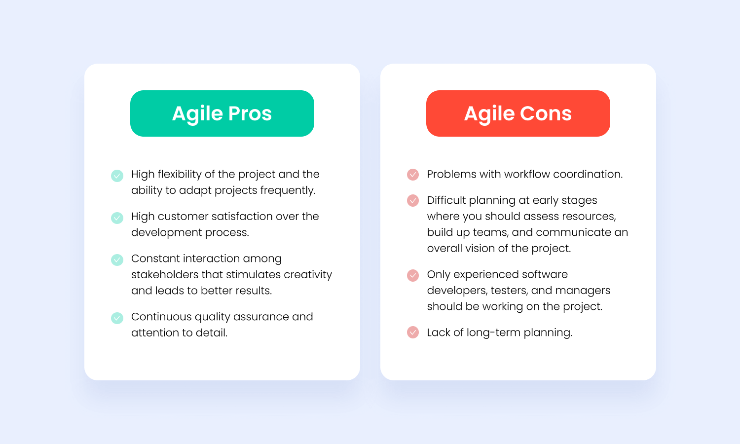 Agile methodology pros