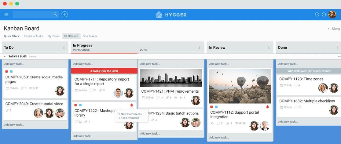 Kanban Hygger board