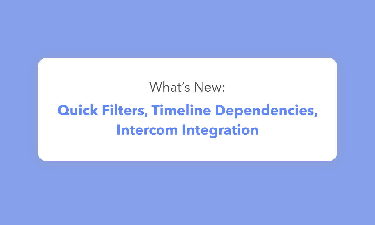 What’s New: Quick Filters, Timeline Dependencies, Intercom Integration | Hygger Blog What’s New: Quick Filters, Timeline Dependencies, Intercom Integration
