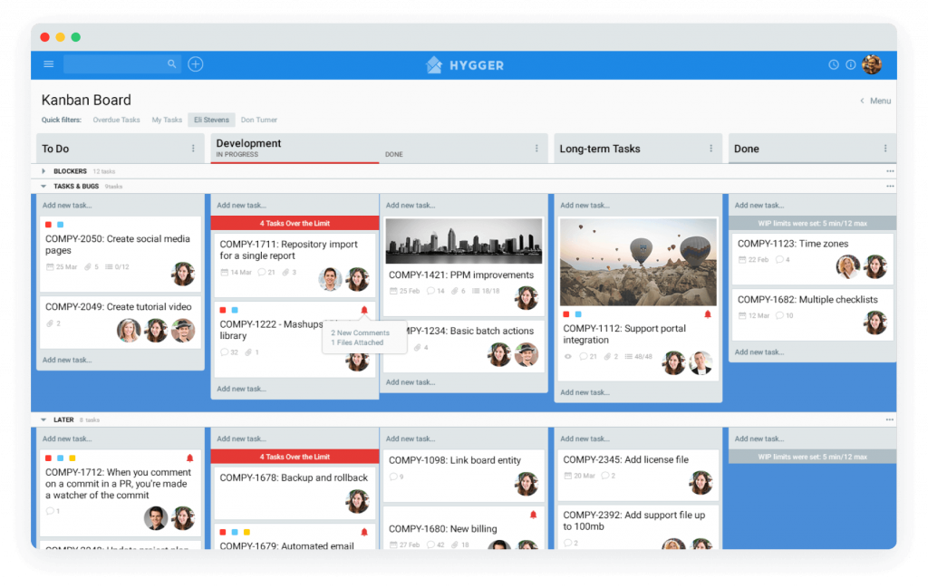 Kanban board in Hygger
