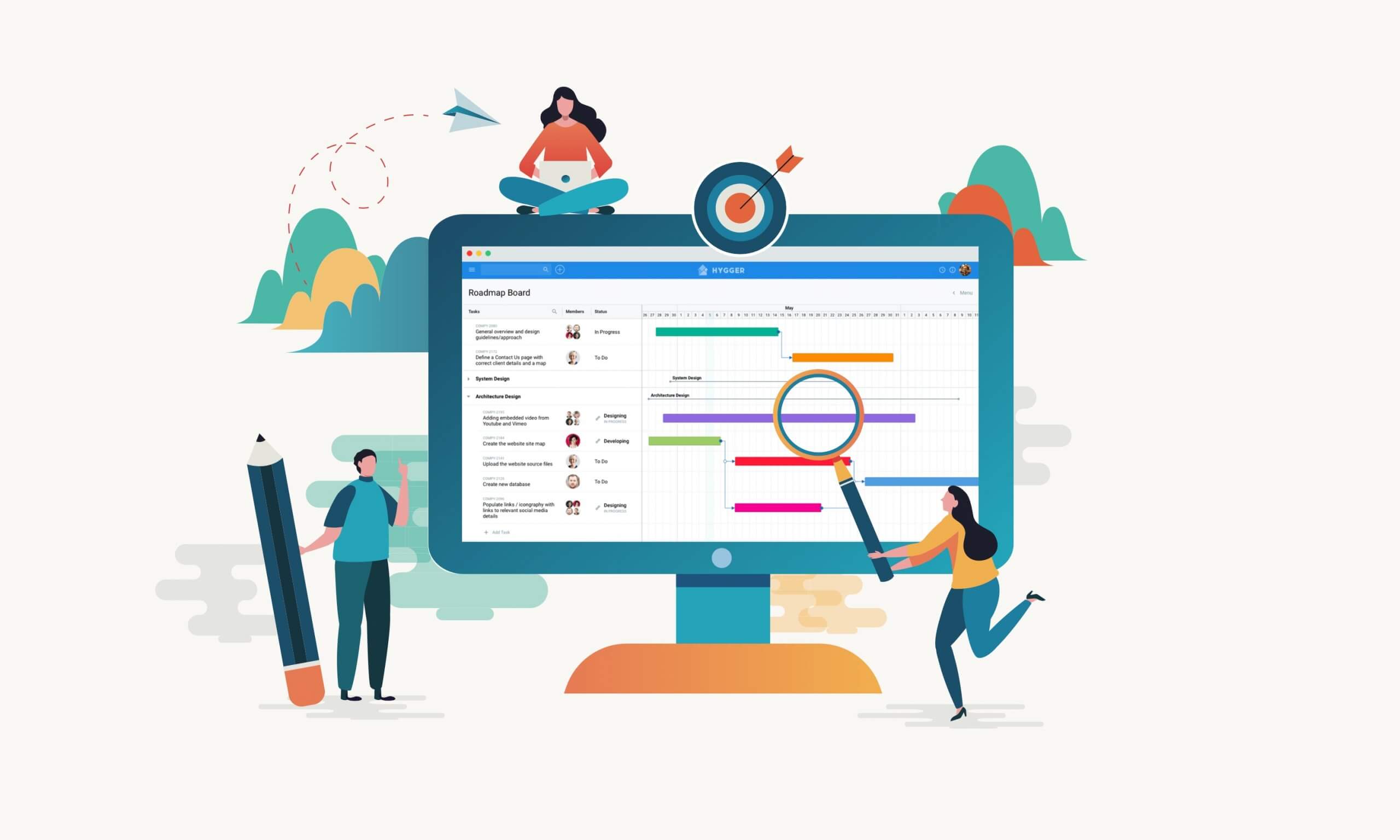 Gantt charts and diagrams